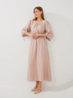Купити Сукня однотонна жіноча GENUA G01130-0011 XL Бежевий Артикул: 2000999504853 Фото мініатюра № 1