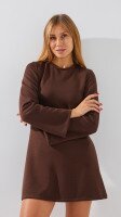 Купить Платье однотонное женское LAWA WTC02417 XS Шоколадный Артикул: 2888000019141 Миниатюра фотографии № 2