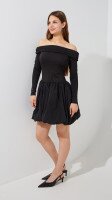 Купить Платье однотонное женское LAWA WTC02475 S Черный Артикул: 2000999524318 Миниатюра фотографии № 4