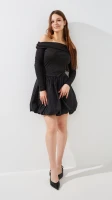 Купити Сукня однотонна жіноча LAWA WTC02475 XL Чорний Артикул: 2000999524349 Фото мініатюра № 2