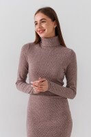 Купить Платье однотонное женское On me 2441 S Бежевый Артикул: 2000990867056 Миниатюра фотографии № 4