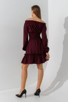 Купить Платье однотонное женское On me 2505 S Бордовый Артикул: 2000990925244 Миниатюра фотографии № 5