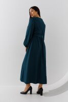 Платье однотонное женское On me 2513-1 2XL Зеленый  Фото №2
