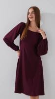 Платье однотонное женское On me 2524 3XL Бордовый  Фото №1