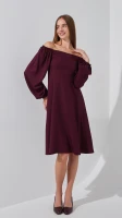 Платье однотонное женское On me 2524 3XL Бордовый