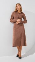 Платье однотонное женское On me 81 42 Бежевый  Фото №0