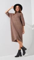 Платье однотонное женское On me 9189 One Size Кофейный