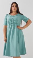 Платье однотонное женское On me 987 46 Оливковый  Фото №0