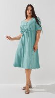 Платье однотонное женское On me 987 46 Оливковый  Фото №1