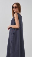 Сукня однотонна жіноча Poncik 25099 One Size Графітовий  Фото №3