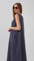 Платье однотонное женское Poncik 25099 One Size Графитовый  Фото №3