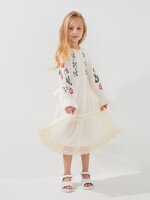 Купить Платье вышиванка для девочки Dinomin D3105 98 см Молочный Артикул: 2000999498954 Миниатюра фотографии № 3