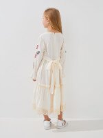 Купить Платье вышиванка для девочки Dinomin D3105 98 см Молочный Артикул: 2000999498954 Миниатюра фотографии № 5