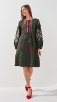 Платье вышиванка женское Es-Q 5639 2XL Хаки