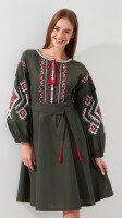 Платье вышиванка женское Es-Q 5639 2XL Хаки  Фото №0
