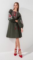 Платье вышиванка женское Es-Q 5639 2XL Хаки  Фото №1