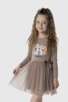 Платье с принтом для девочки Pop Fashion 7342 92 см Капучино (2000990154156D)  Фото №0
