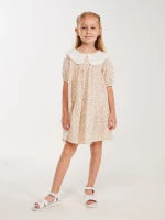 Купить Платье с узором для девочки Aura Style 5011 98 см Бежевый Артикул: 2000999566592 Миниатюра фотографии № 1