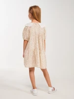 Купить Платье с узором для девочки Aura Style 5011 98 см Бежевый Артикул: 2000999566592 Миниатюра фотографии № 3