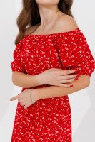 Платье с узором женское 770 42 Красно-белый  Фото №0