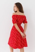 Платье с узором женское 770 42 Красно-белый  Фото №3