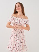Купить Платье с узором женское GENUA 2424 XS Белый Артикул: 2000999501678 Миниатюра фотографии № 1
