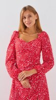 Купить Платье с узором женское LAWA WTC02333 XS Красно-белый Артикул: 2888000011763 Миниатюра фотографии № 2