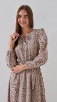 Купить Платье с узором женское On me 2410 S Бежевый Артикул: 2000999166778 Миниатюра фотографии № 3