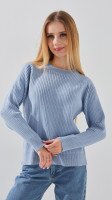 Купить Свитер однотонный для девочки Lizi 323 140 см Джинсовый Артикул: 2000999280849 Миниатюра фотографии № 1