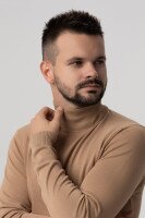 Свитер однотонный мужской Stendo 2211 2XL Бежевый (2000989984559D)  Фото №2