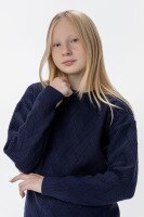Светр однотонний для дівчинки Lizi 3257 134 см Темно-синій (2000990096791D)  Фото №0