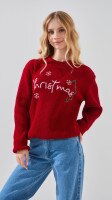 Купить Свитер с принтом для девочки Erceylan LN25204 Christmas 152 см Красный Артикул: 2000999324536 Миниатюра фотографии № 1