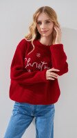 Купить Свитер с принтом для девочки Erceylan LN25204 Christmas 152 см Красный Артикул: 2000999324536 Миниатюра фотографии № 3