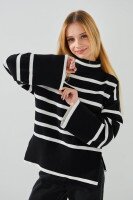 Светр з візерунком для дівчинки Lizi 3386 164 см Чорно-білий  Фото №1