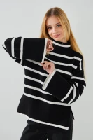 Светр з візерунком для дівчинки Lizi 3386 158 см Чорно-білий  Фото №1