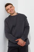 Світшот однотонний чоловічий LAWA MBC02335 2XL Темний графіт  Фото №0