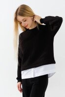 Світшот однотонний для дівчинки LAWA GBC02306 122 см Чорний  Фото №1