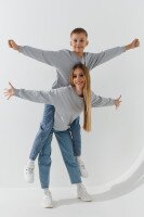 Світшот однотонний для хлопчика First Kids 0070 158 см Світло-сірий  Фото №0