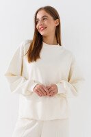 Світшот однотонний жіночий 24-101 2XL Молочний  Фото №1