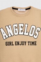Свитшот с принтом для девочки ANGELOS LX-298 128 см Бежевый (2000990214645W)  Фото №2