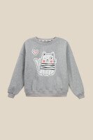 Свитшот с принтом для девочки LAWA P-GB02310 122 см Серый меланж  Фото №4