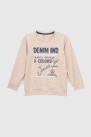 Свитшот с принтом для мальчика Deniz 05022 110 см Бежевый (2000990438126D)  Фото №4