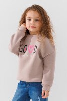 Купить Свитшот с принтом для девочки Baby Show 14388 110 см Бежевый Артикул: 2000990777645 Миниатюра фотографии № 3