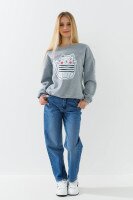 Свитшот с принтом для девочки LAWA P-GB02310 122 см Серый меланж  Фото №0