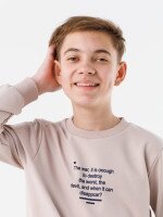 Свитшот с принтом для мальчика Deniz 3008 152 см Бежевый (2000990475138D)  Фото №1