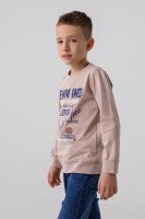 Свитшот с принтом для мальчика Deniz 05022 110 см Бежевый (2000990438126D)  Фото №1