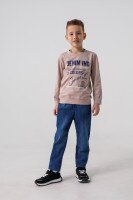 Свитшот с принтом для мальчика Deniz 05022 110 см Бежевый (2000990438126D)  Фото №0