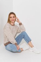 Світшот з візерунком для дівчинки First Kids 133 158 см Молочно-коричневий  Фото №0