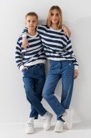 Світшот з візерунком унісекс First Kids 0067 146 см Синій  Фото №0