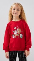 Купить Свитшот с принтом для девочки Aura Style 1085 92 см Красный Артикул: 2000999331206 Миниатюра фотографии № 1